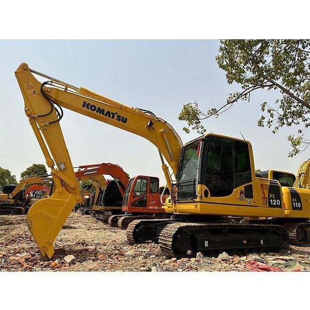 Utilisé Komatsu Digger PC120 de seconde main 12 tonnes Excavateur à rampe de petit type 64kw