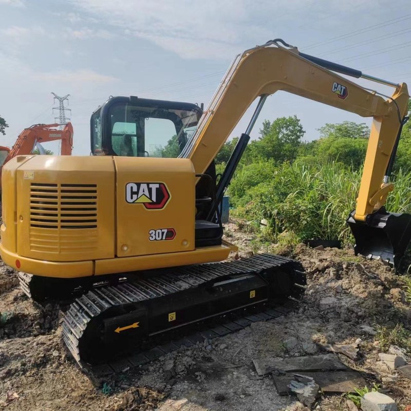 Excavateur d'occasion Cat 307E d'occasion 7 tonnes Crawler Digger 43kw avec un seau de 0,31m3