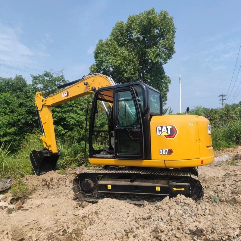 Excavateur d'occasion Cat 307E d'occasion 7 tonnes Crawler Digger 43kw avec un seau de 0,31m3