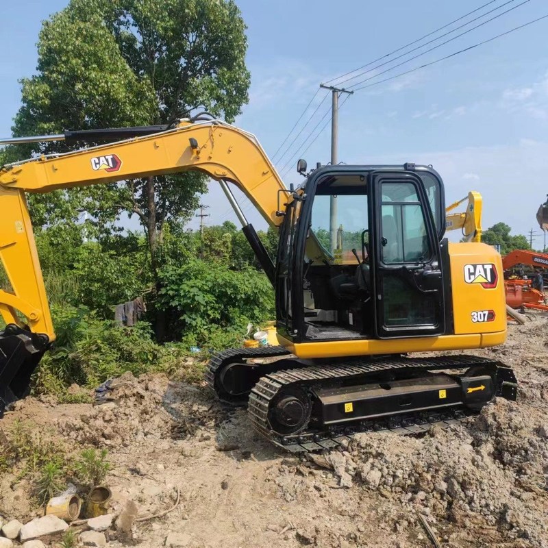 Excavateur d'occasion Cat 307E d'occasion 7 tonnes Crawler Digger 43kw avec un seau de 0,31m3