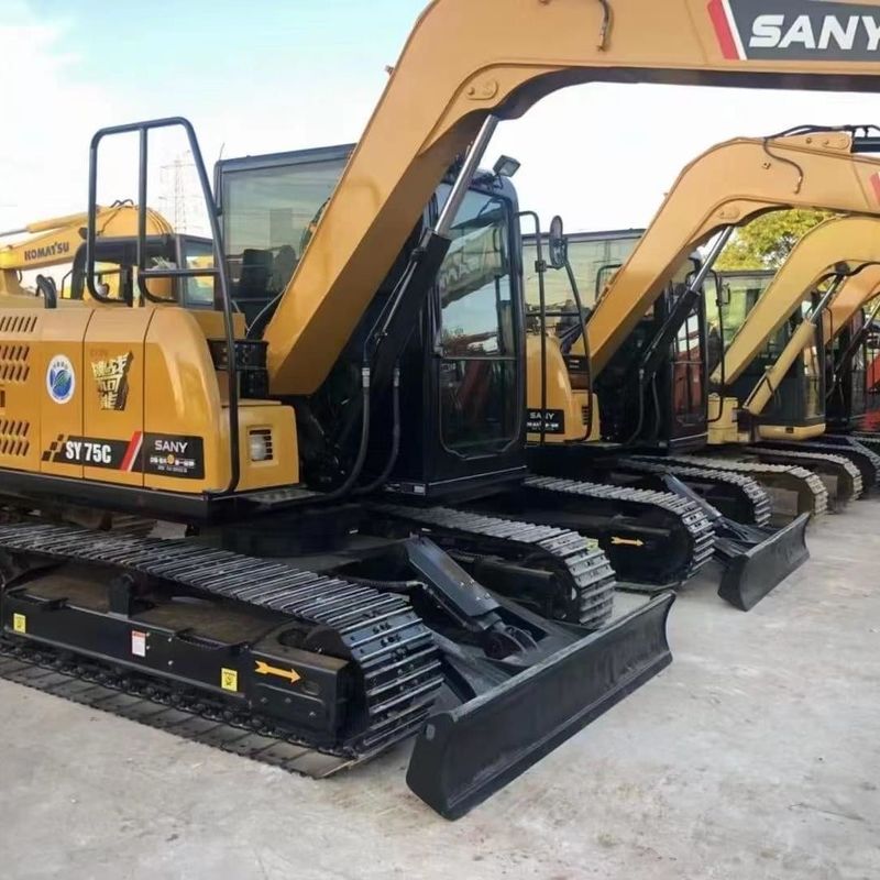 Utilisé SANY Digger SY75 de seconde main 7,5 tonnes petit type mini creuseur de creuse