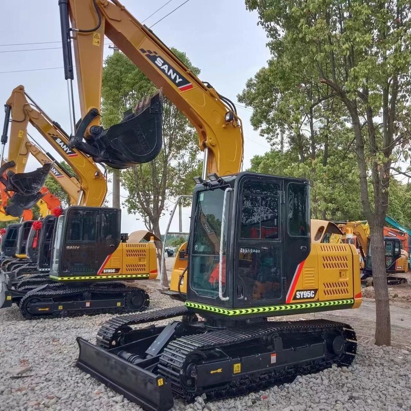 Utilisé SANY Digger SY95C d'occasion 9,5 tonnes Petit type Mini Excavateur à rampe manuel